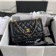 Replica Chanel Sheepskin Flap Bag with Gold-Tone Metal in Black - AP1737
