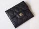 Chanel Tri-Fold Wallet in Cannage Pattern Leather - Black A48981