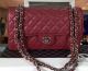 Chanel 2.55 Flap Bag in Burgundy Cannage Pattern Leather Silver Hardware