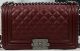 Chanel Boy Flap Bag in Original Burgundy Cannage Pattern A67025 Silver