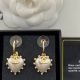 Chanel Earrings CE8613 Black Pearl Diamond Gold Twist Arrow Signature Logo Iconic Classic Style Trendy Fashion Jewelry Accessories Glamorous Upscale Luxury Brand High Quality Designer Piece