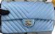Chanel 2.55 Flap Bag in SkyBlue Lambskin Chevron Leather A5023 Gold