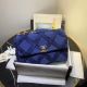 Chanel 19 Navy Blue Flap Bag AS1161 - Authentic and Stylish