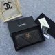 CHANEL 19 Sheepskin & Gold-Tone Metal Wallet Black AP1063