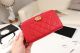 Chanel Red Calfskin Leather and Gold-Tone Metal Wallet A80566