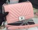 Boy Chanel Flap Bag Chevron Pink Nubuck Leather A5708 Silver with Tags