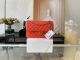 Chanel Classic Lambskin Handbag in Orange with Silver Metal Hardware