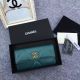 Replica Chanel Sheepskin Gold-Tone Metal Wallet AP0955 Green