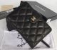 Chanel Matelasse Bi-Fold Wallet Black Sheepskin Leather A48667 Gold